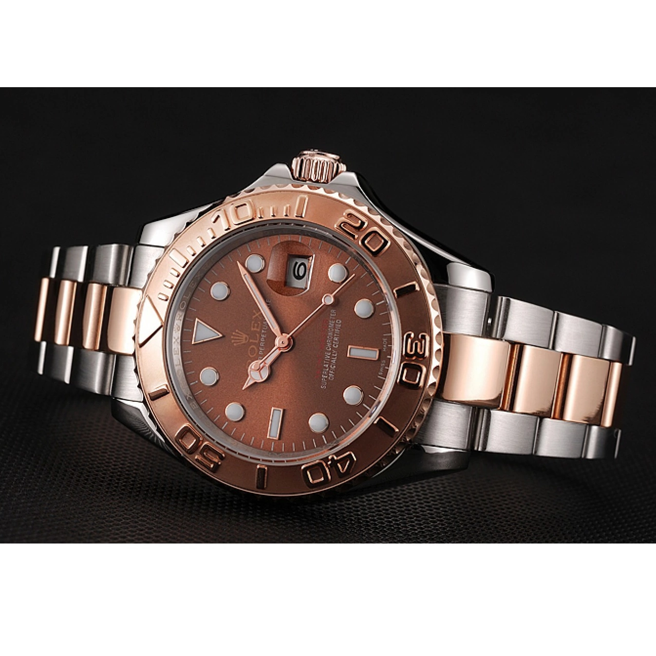 Good Copy Rolex Watches Rolex Dial 1453864 Bracelet Stainless Master Yacht Two Rose Gold Tone Steel 0610